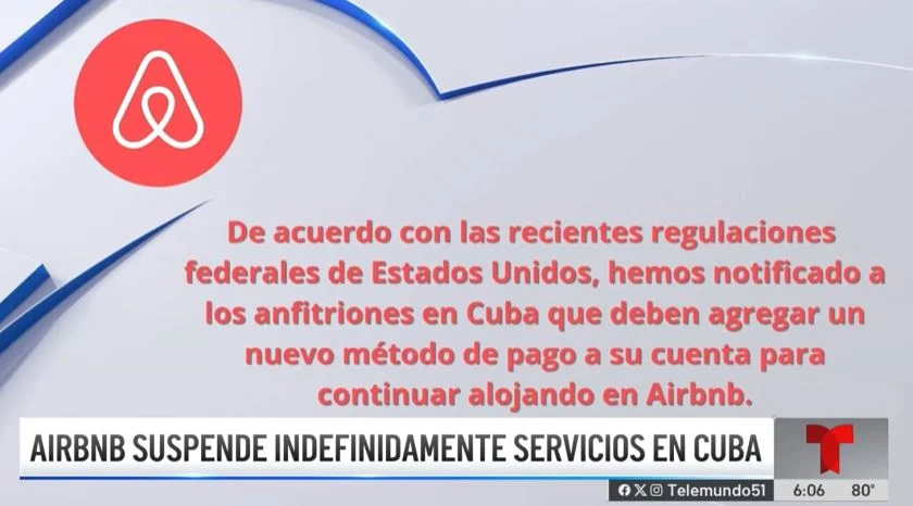 Airbnb suspend les paiements aux hôtes à Cuba